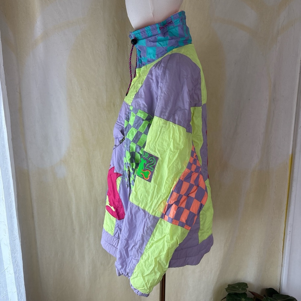 Colorful Neon Patchwork Jacket - image 2